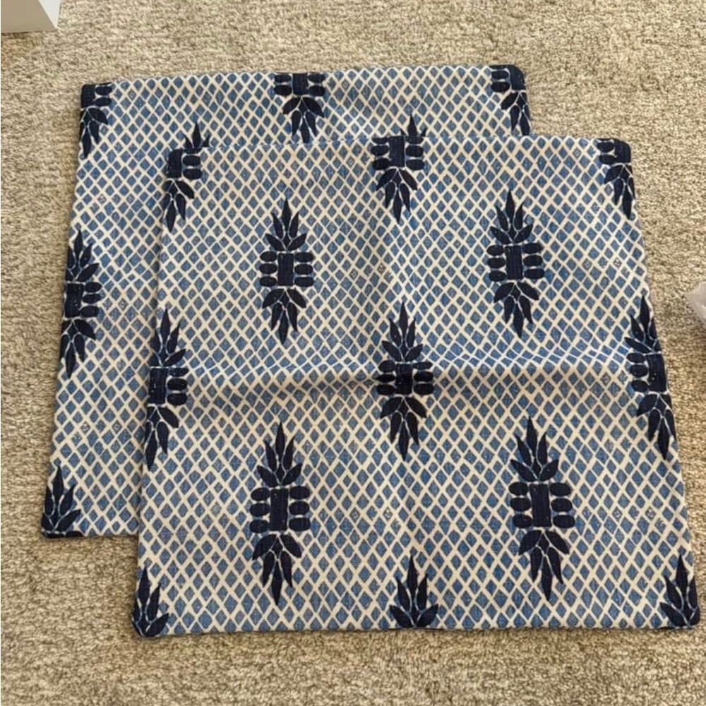Blue and White Patterned Pillow Cases
